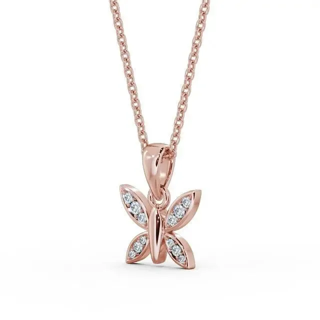 0.14CT Butterfly Shaped Lab Grown Diamond Pendant