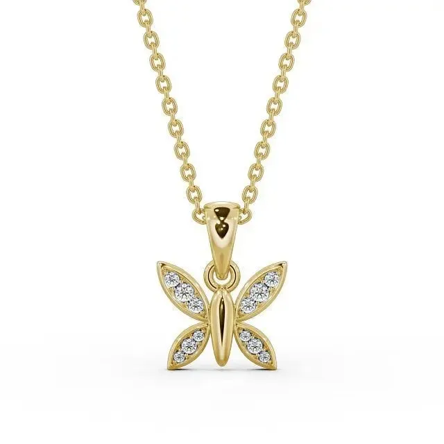 0.14CT Butterfly Shaped Lab Grown Diamond Pendant