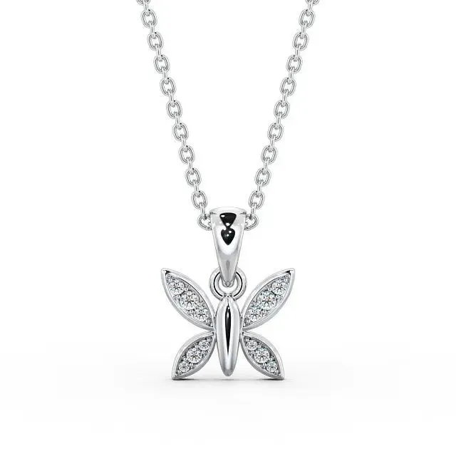 0.14CT Butterfly Shaped Lab Grown Diamond Pendant