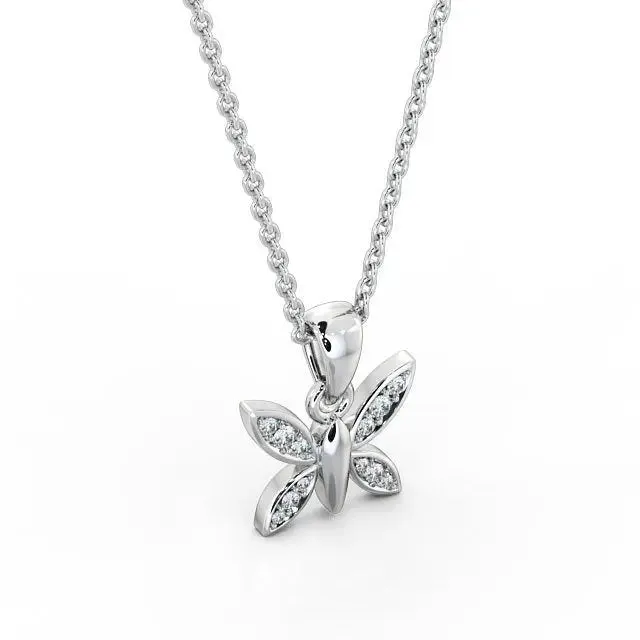 0.14CT Butterfly Shaped Lab Grown Diamond Pendant