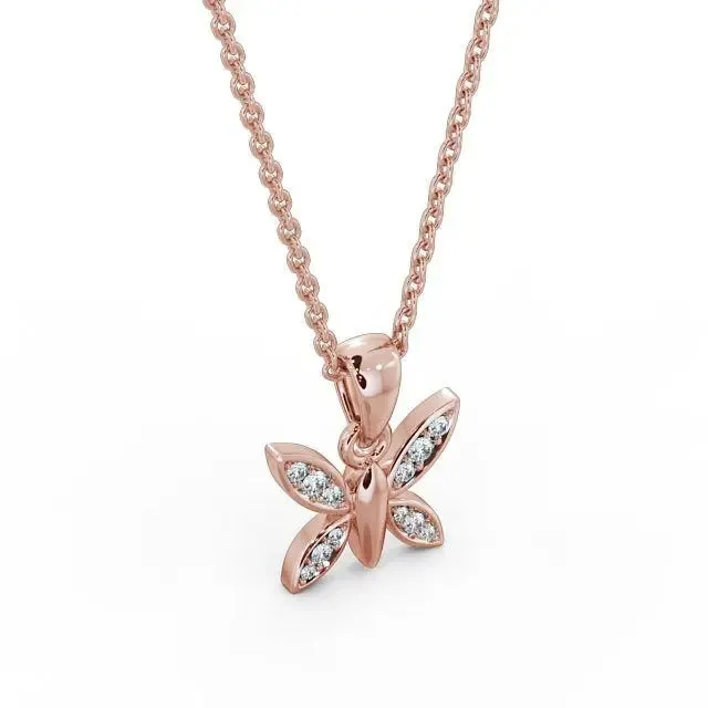 0.14CT Butterfly Shaped Lab Grown Diamond Pendant