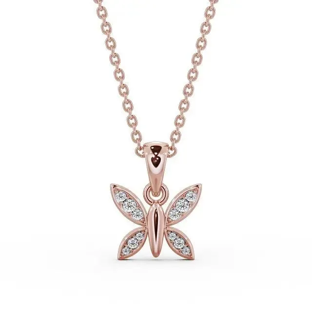 0.14CT Butterfly Shaped Lab Grown Diamond Pendant