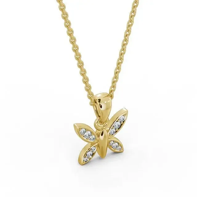 0.14CT Butterfly Shaped Lab Grown Diamond Pendant
