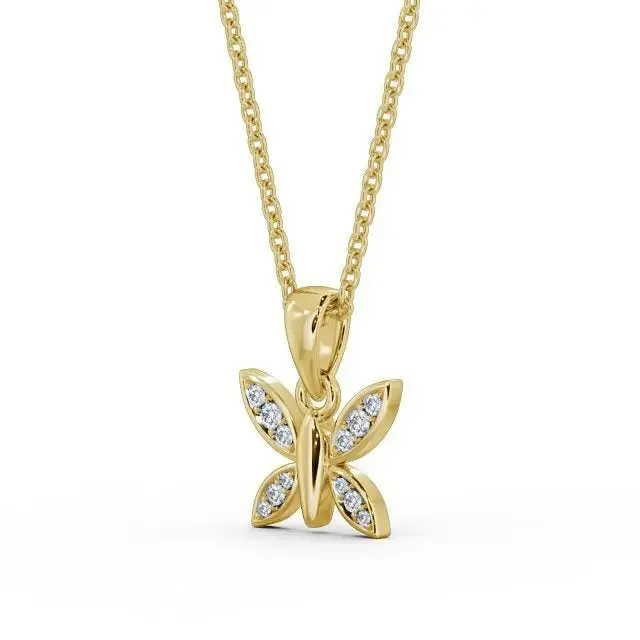 0.14CT Butterfly Shaped Lab Grown Diamond Pendant