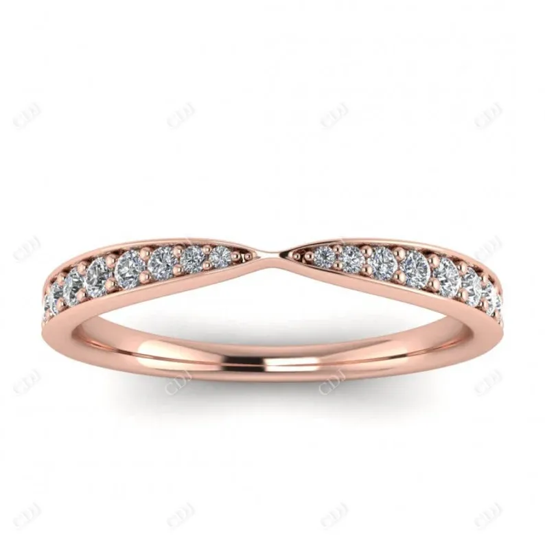 0.21CTW Half Eternity Bow Tie Shaped Diamond Wedding Band