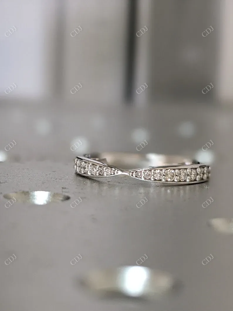 0.21CTW Half Eternity Bow Tie Shaped Diamond Wedding Band