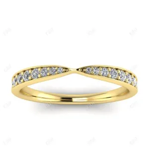 0.21CTW Half Eternity Bow Tie Shaped Diamond Wedding Band