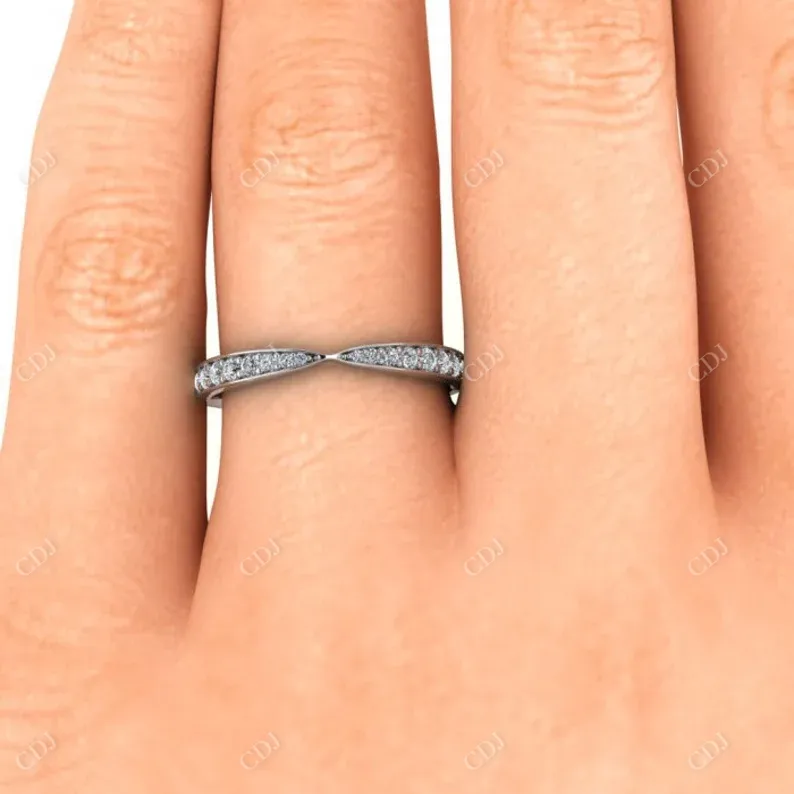 0.21CTW Half Eternity Bow Tie Shaped Diamond Wedding Band