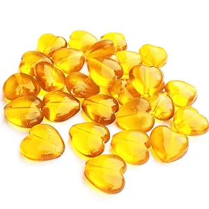 10 PIECES PACK' 15 MM APPROX' HANDMADE HEART SHAPED GLASS BEADS
