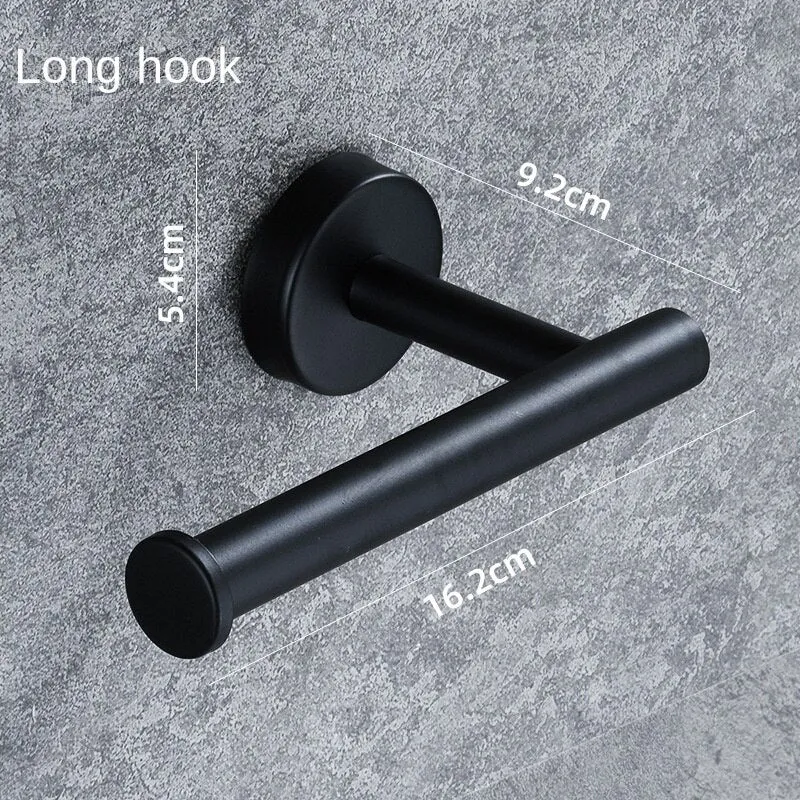 304 Stainless Steel Towel Rack Tissue Holder Set Brushed Black Bathroom Pendant
