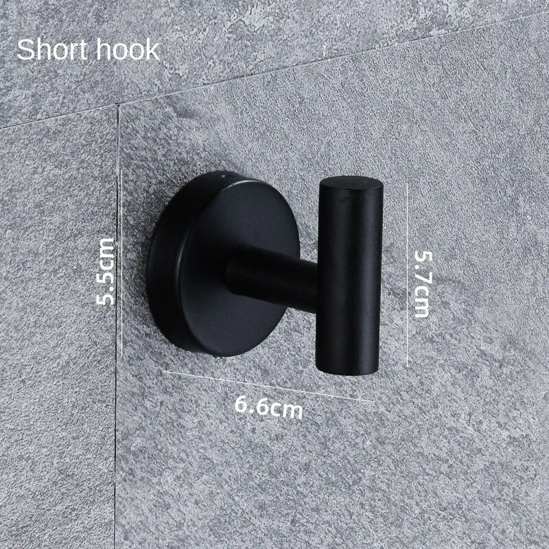 304 Stainless Steel Towel Rack Tissue Holder Set Brushed Black Bathroom Pendant