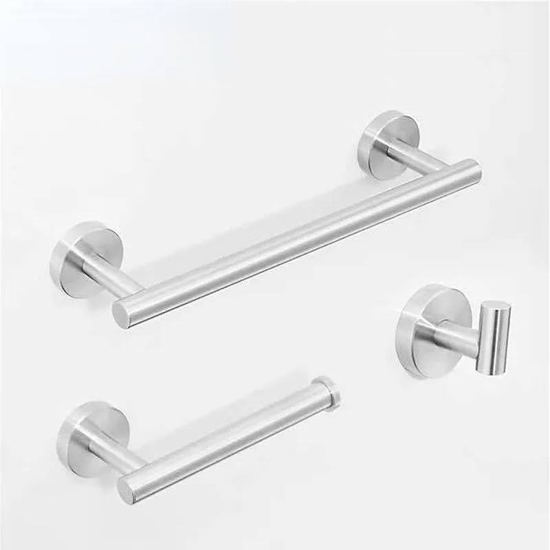 304 Stainless Steel Towel Rack Tissue Holder Set Brushed Black Bathroom Pendant