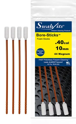 .40cal/.44cal/10mm/410 One-Piece Rod W/Swab Cleaning Tool Bore-Sticks™ by Swab-its®: 43-4009