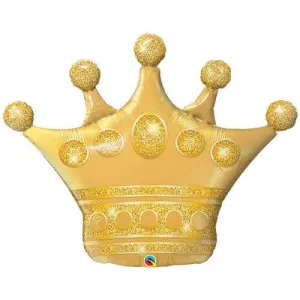 41" Golden Crown Shaped Mylar Balloon