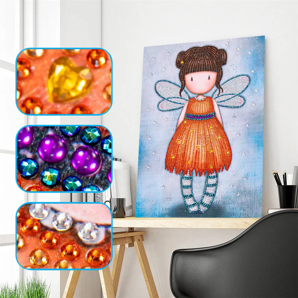 5D DIY-Shaped-Shaped Drill- Beauty Fairy Characters30*40CM