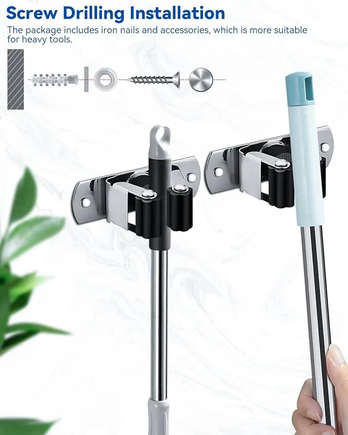 6 Pcs Wall Mounted Broom Holder