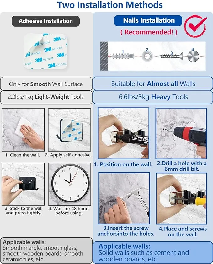 6 Pcs Wall Mounted Broom Holder