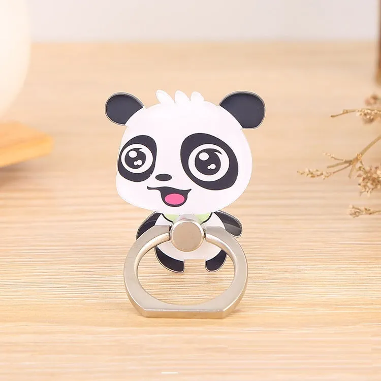 Acrylic Ring Buckle Cartoon Panda Mobile Phone Holder