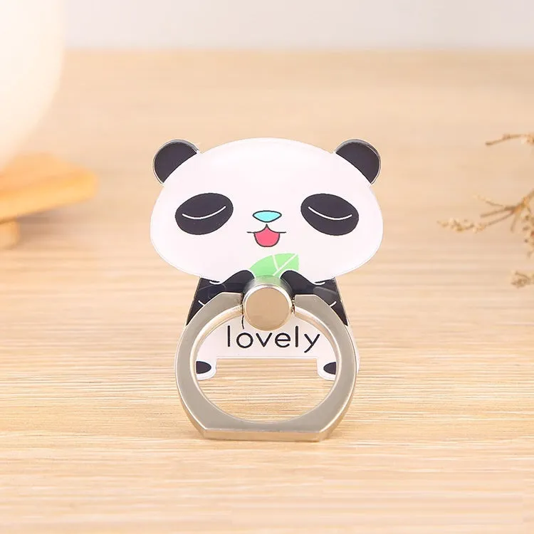 Acrylic Ring Buckle Cartoon Panda Mobile Phone Holder