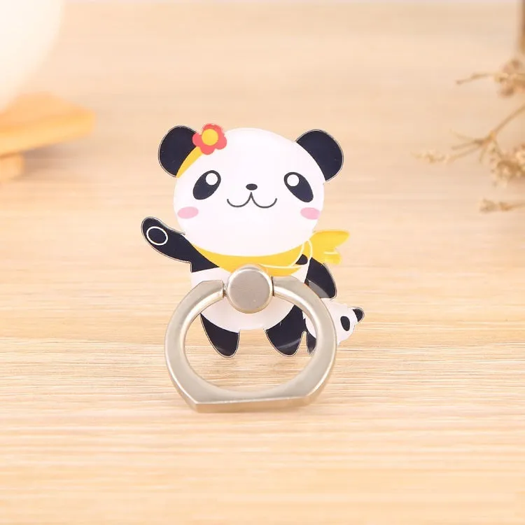 Acrylic Ring Buckle Cartoon Panda Mobile Phone Holder