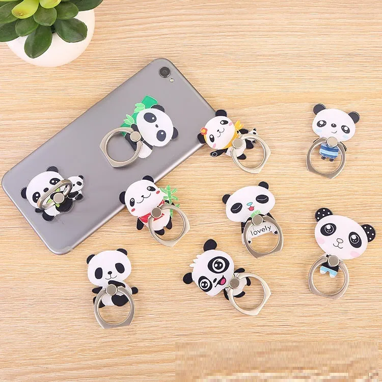 Acrylic Ring Buckle Cartoon Panda Mobile Phone Holder