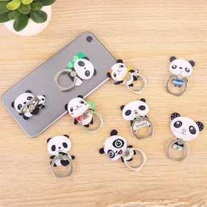 Acrylic Ring Buckle Cartoon Panda Mobile Phone Holder