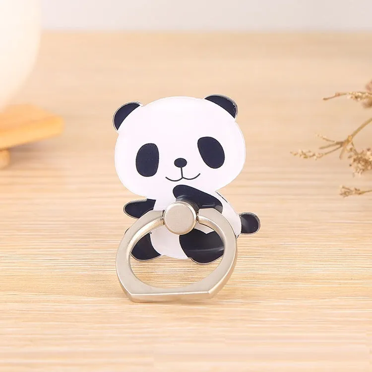 Acrylic Ring Buckle Cartoon Panda Mobile Phone Holder