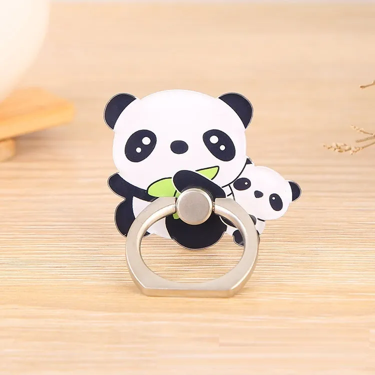 Acrylic Ring Buckle Cartoon Panda Mobile Phone Holder