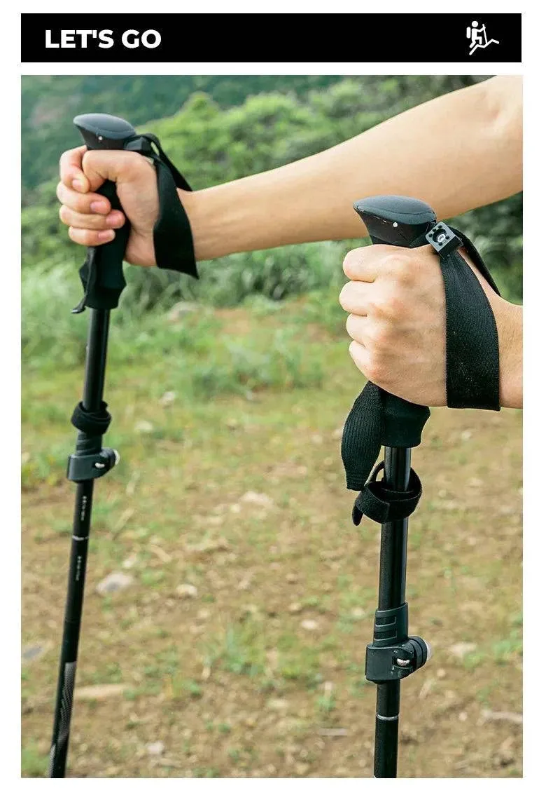 ALOCS  Hiking Staff 5-Section Folding Staff Stretchable Professional Outdoor Hiking Staff Hiking Equipment