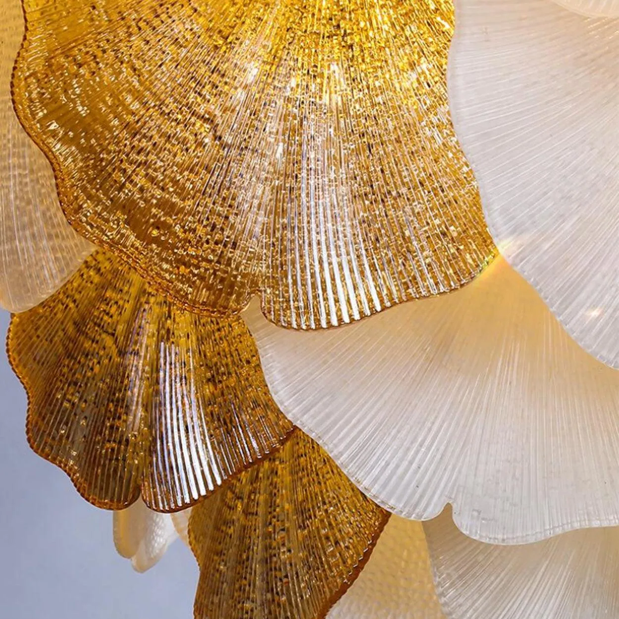 ANKUR GILDEDGLOW FRENCH FLOWER CRYSTAL ART GLASS ROUND CHANDELIER