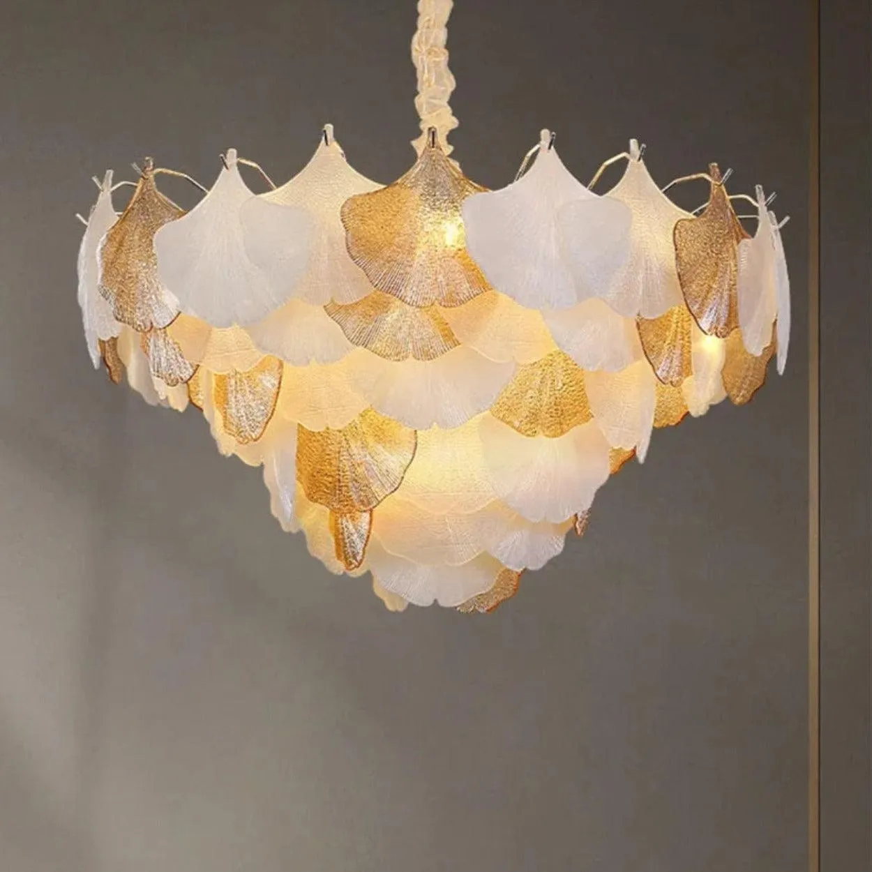 ANKUR GILDEDGLOW FRENCH FLOWER CRYSTAL ART GLASS ROUND CHANDELIER