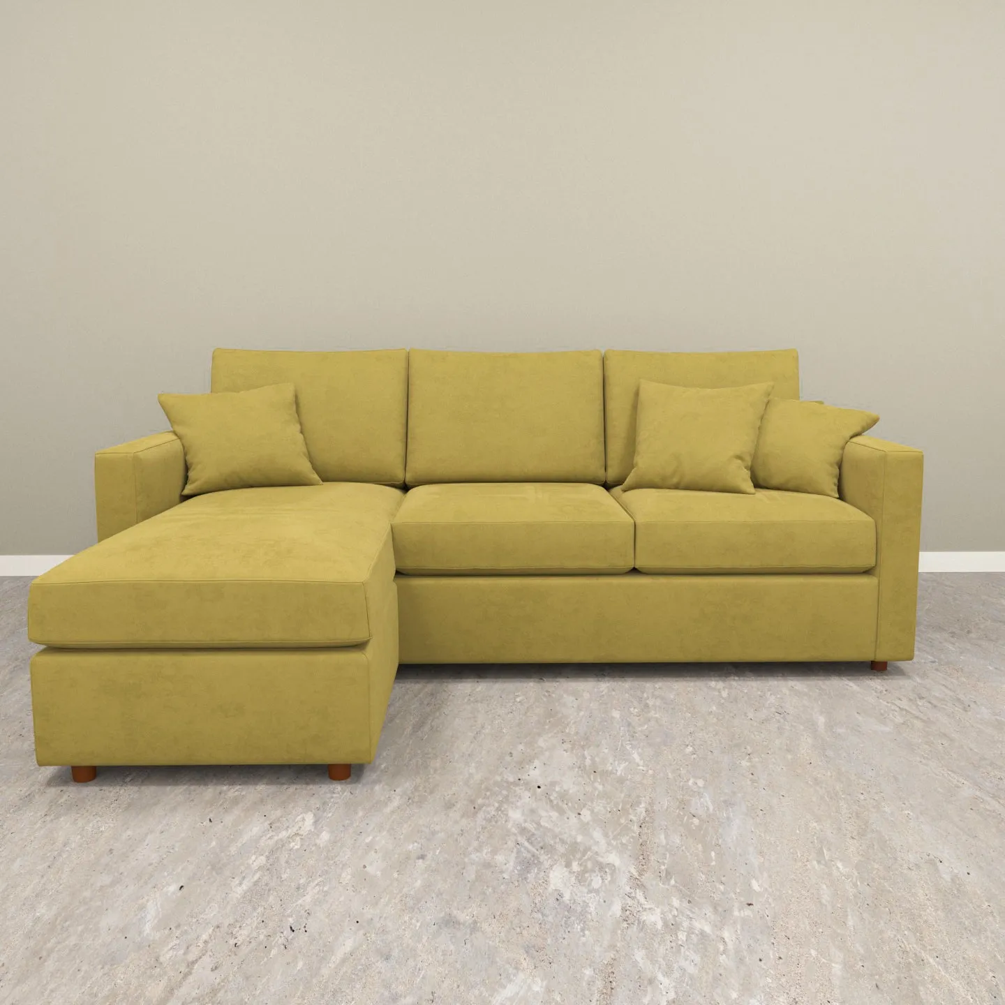 Antique Finish Coloured with Premium Comfort L Shaped 4 Seater Sofa Set for Home