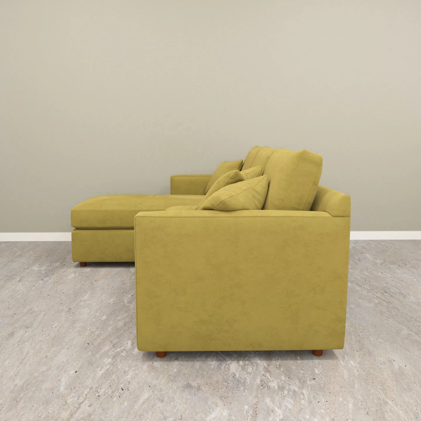 Antique Finish Coloured with Premium Comfort L Shaped 4 Seater Sofa Set for Home