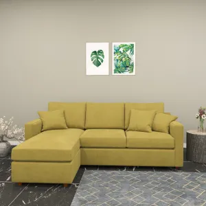 Antique Finish Coloured with Premium Comfort L Shaped 4 Seater Sofa Set for Home