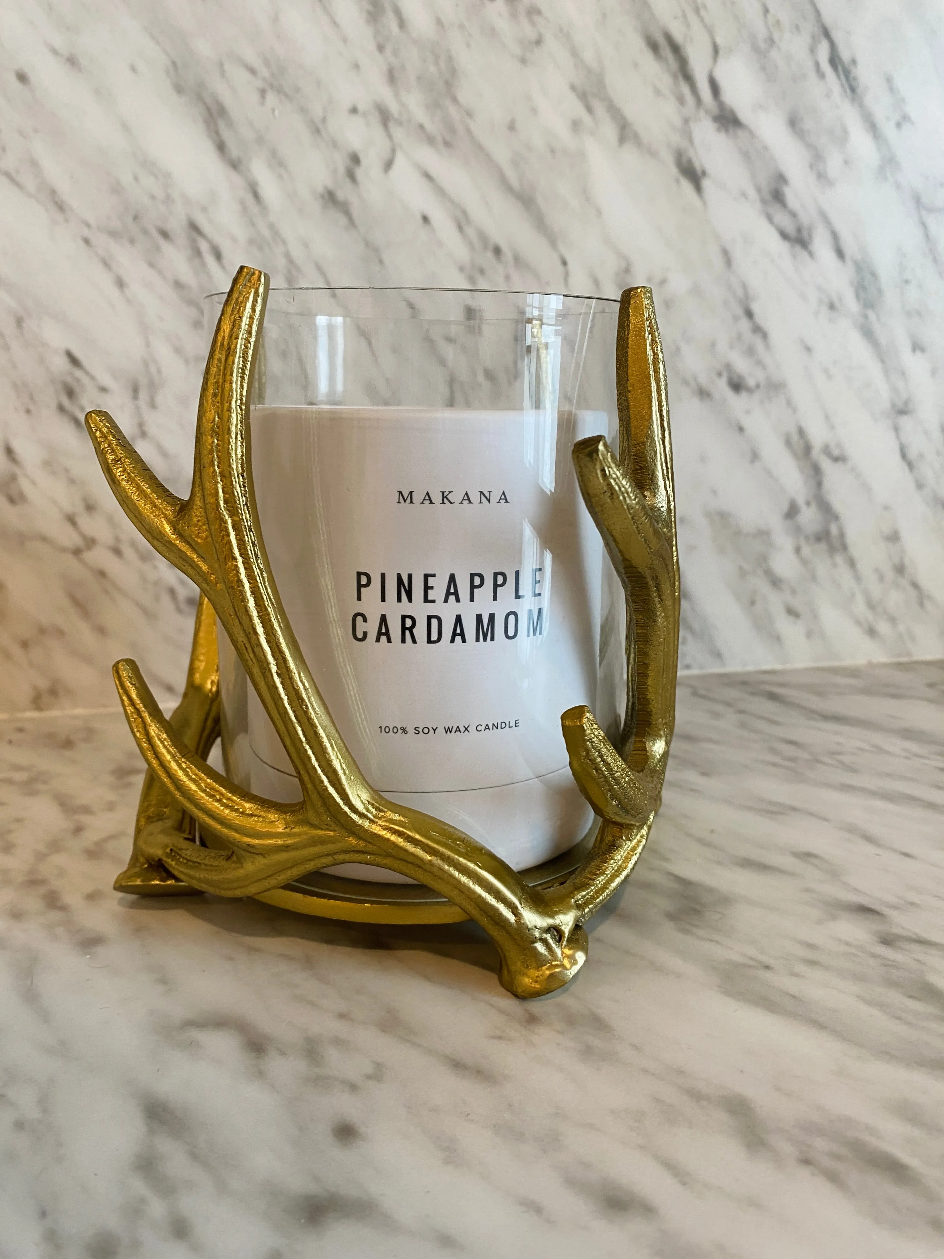 Antler Candle Holder with Glass Insert