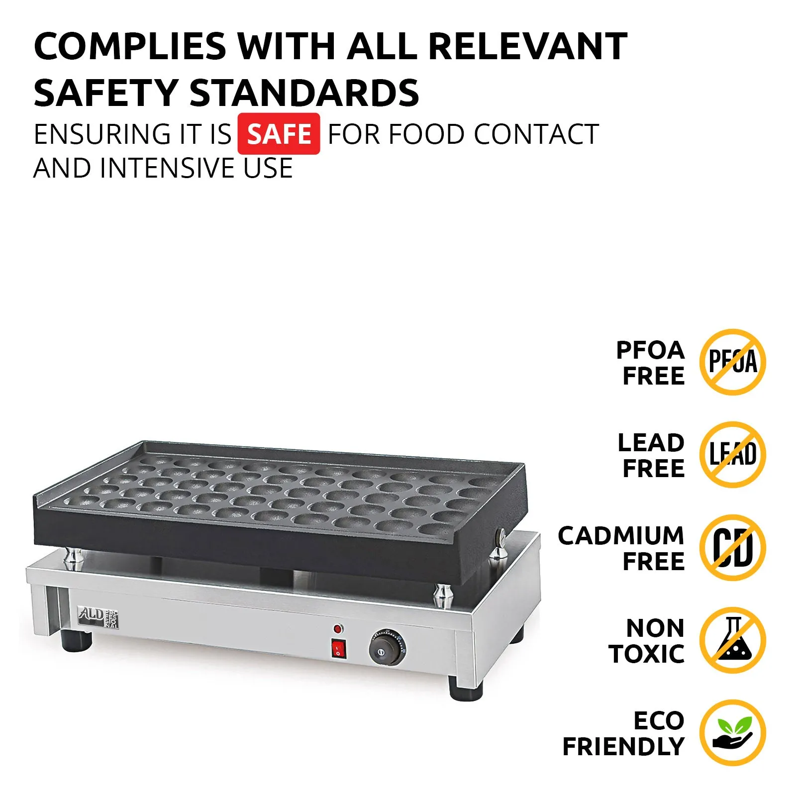 AP-560 Mini Dutch Pancake Maker | Poffertjes Iron | Mini Pancakes Electric Machine | 50 Pcs | High Capacity | Stainless Steel