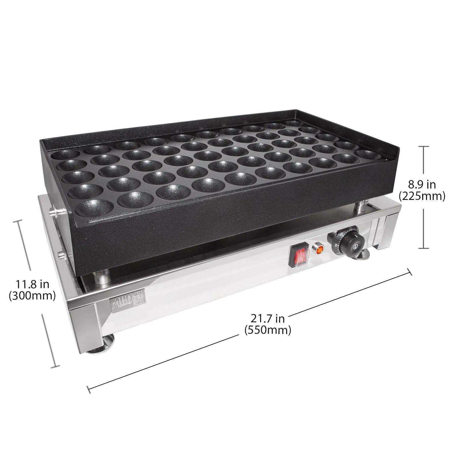 AP-560 Mini Dutch Pancake Maker | Poffertjes Iron | Mini Pancakes Electric Machine | 50 Pcs | High Capacity | Stainless Steel