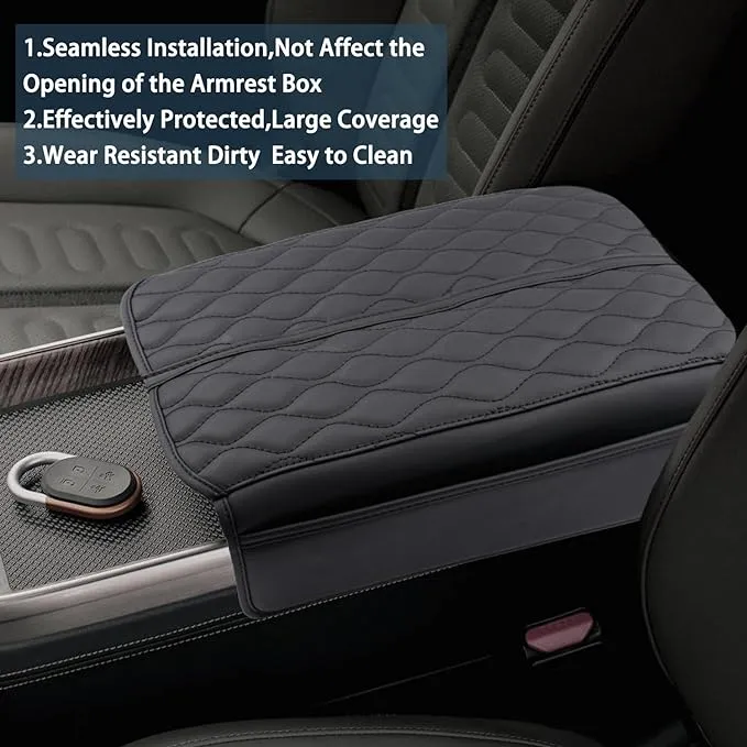 Armrest Cover for Rivian R1T/R1S Center Console Covers Rivian R1T/R1S Accessories 2PCS Soft & Comfy Auto Armrest Cover Protector Compatible with 2022 2023 Rivian R1T/R1S Pickup,Trucks