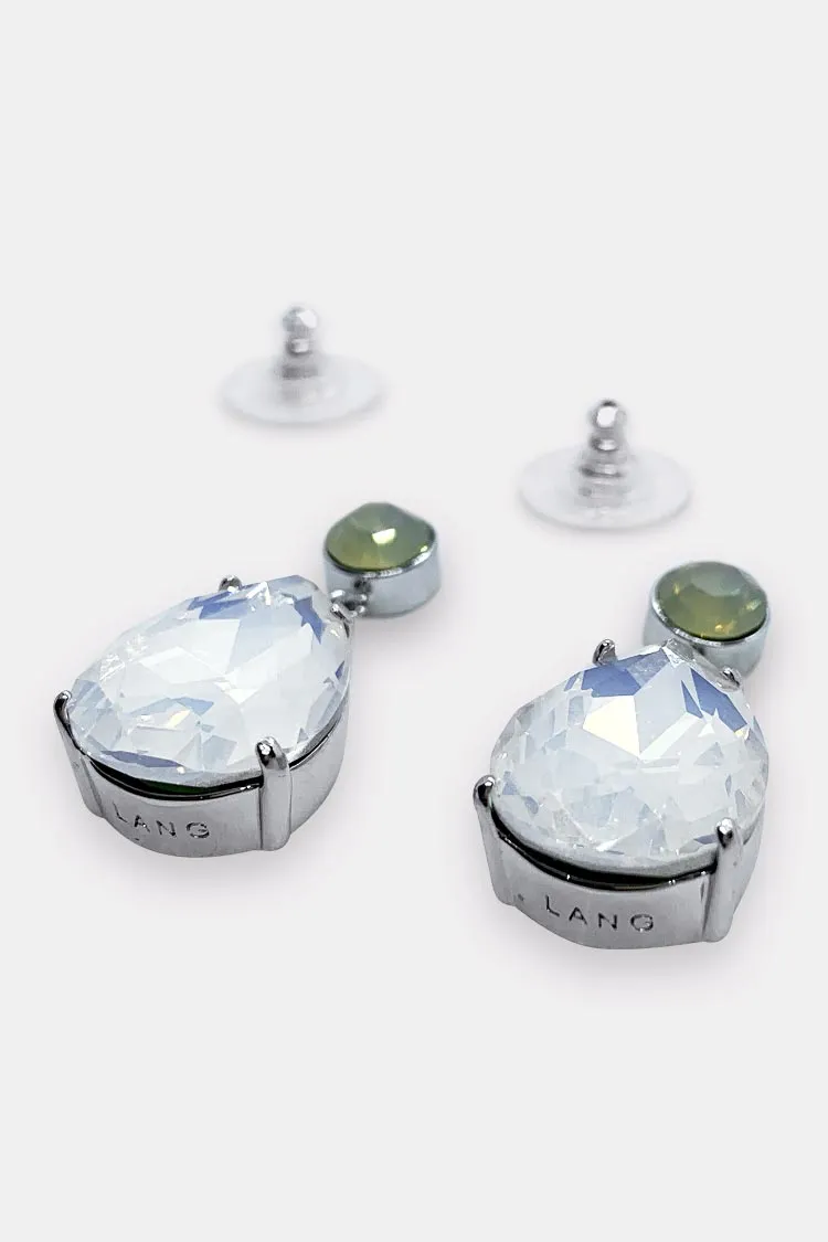 Ashley Crystal Earring in Dusty White