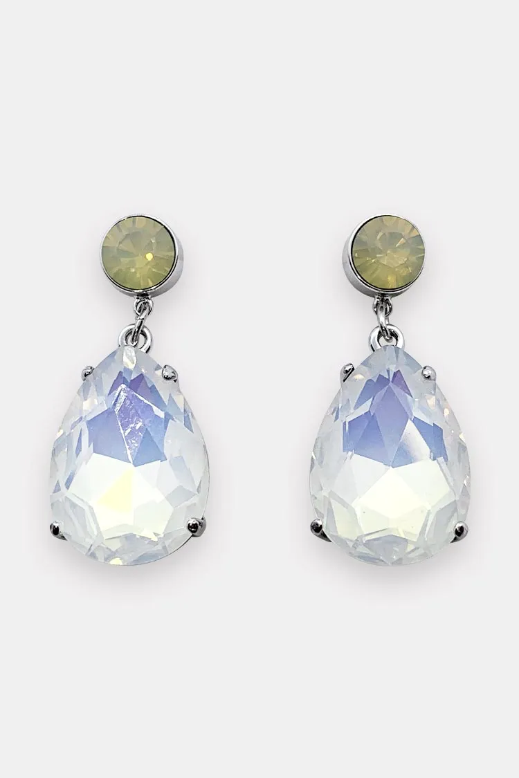 Ashley Crystal Earring in Dusty White