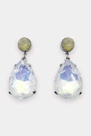 Ashley Crystal Earring in Dusty White