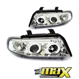 Audi A4 Angel Eye Headlight With Projector (95-98) (Chrome)