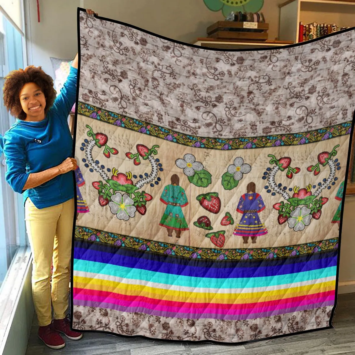Aunties Gifts Lightweight & Breathable Quilt With Edge-wrapping Strips