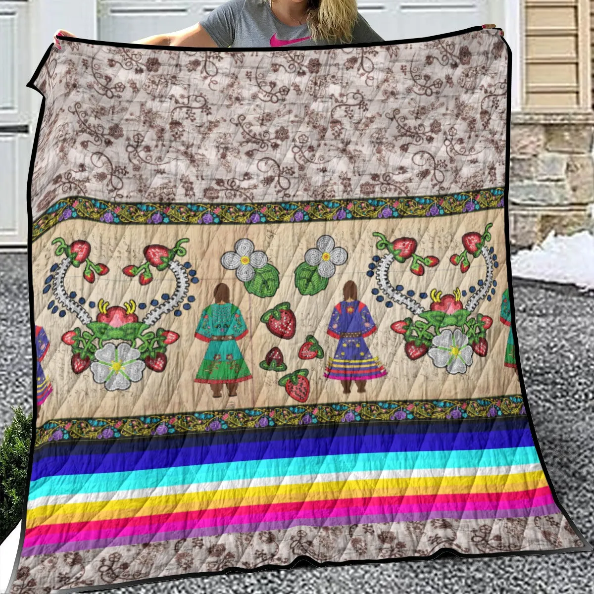 Aunties Gifts Lightweight & Breathable Quilt With Edge-wrapping Strips