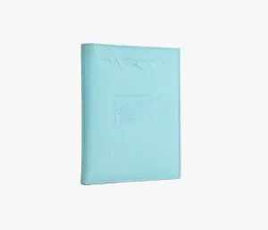 Avenue Leather Fern Passport Wallet in Aqua Blue