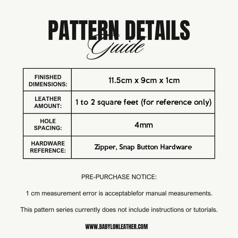 BABYLON™ Card Holder & Coin Purse Making Pattern AAB-09