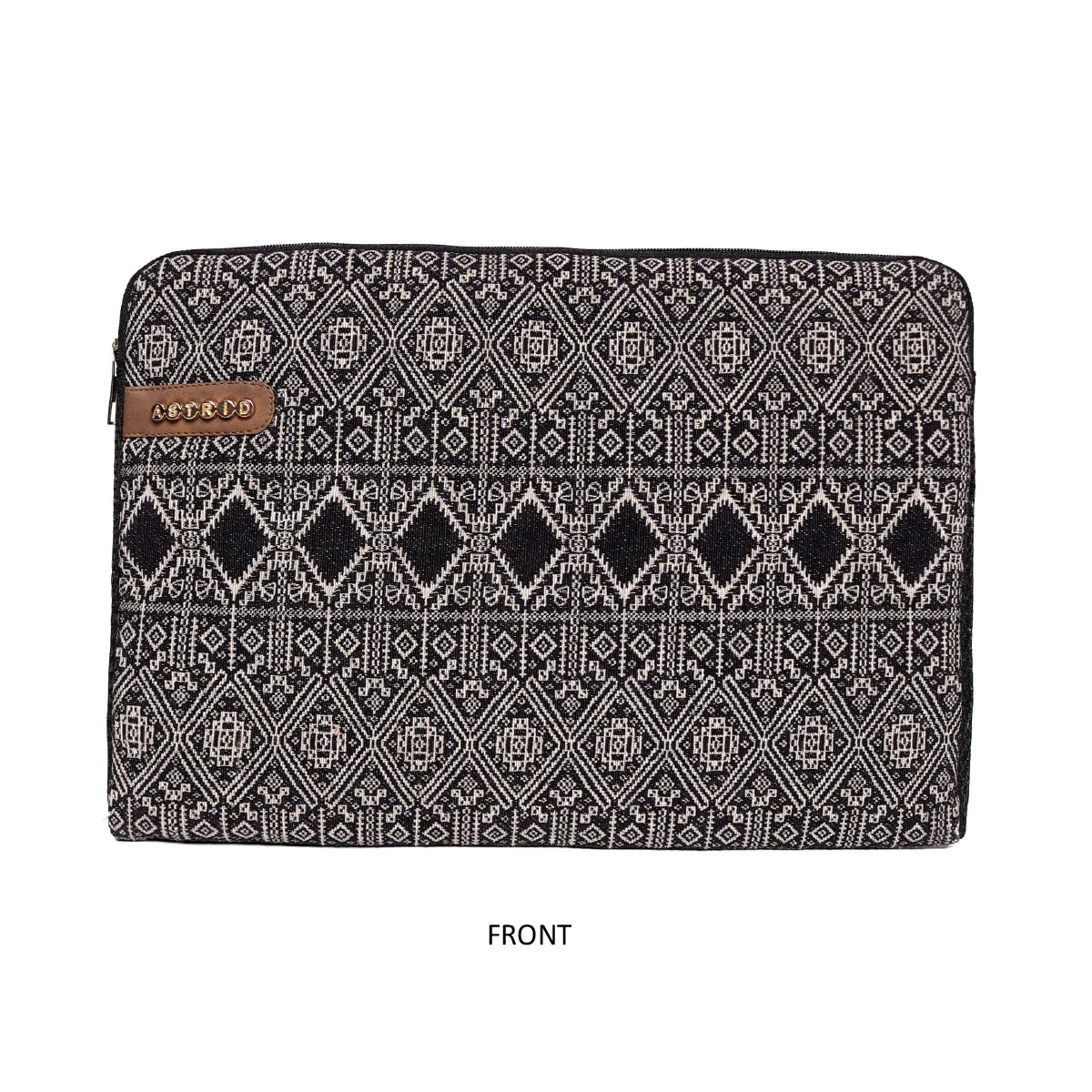 Balck Color Geomatics Pattren Sleeve Laptop Bag