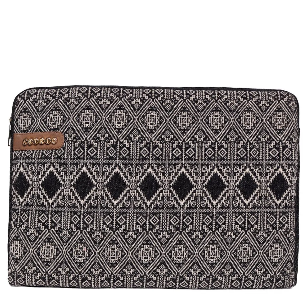 Balck Color Geomatics Pattren Sleeve Laptop Bag