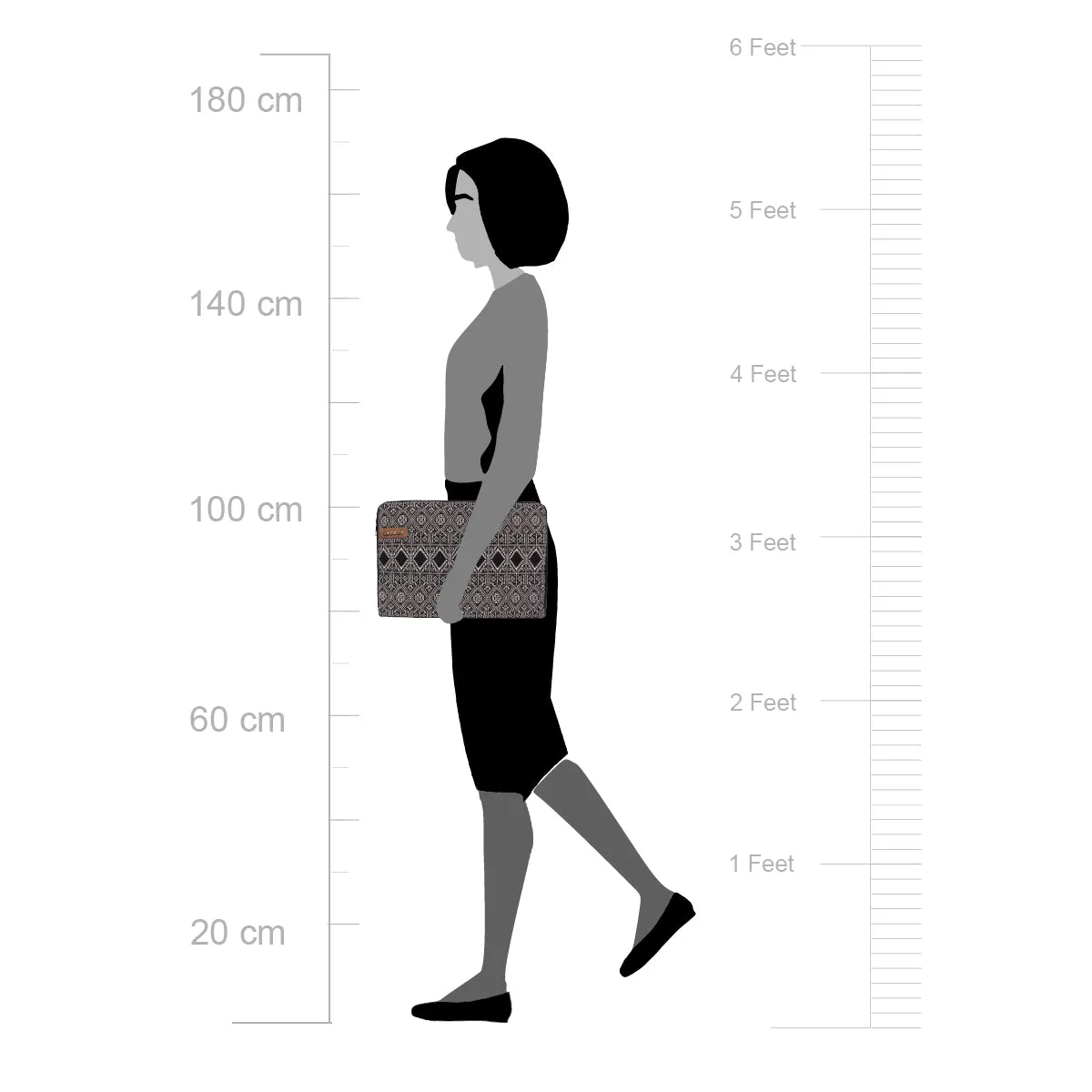 Balck Color Geomatics Pattren Sleeve Laptop Bag