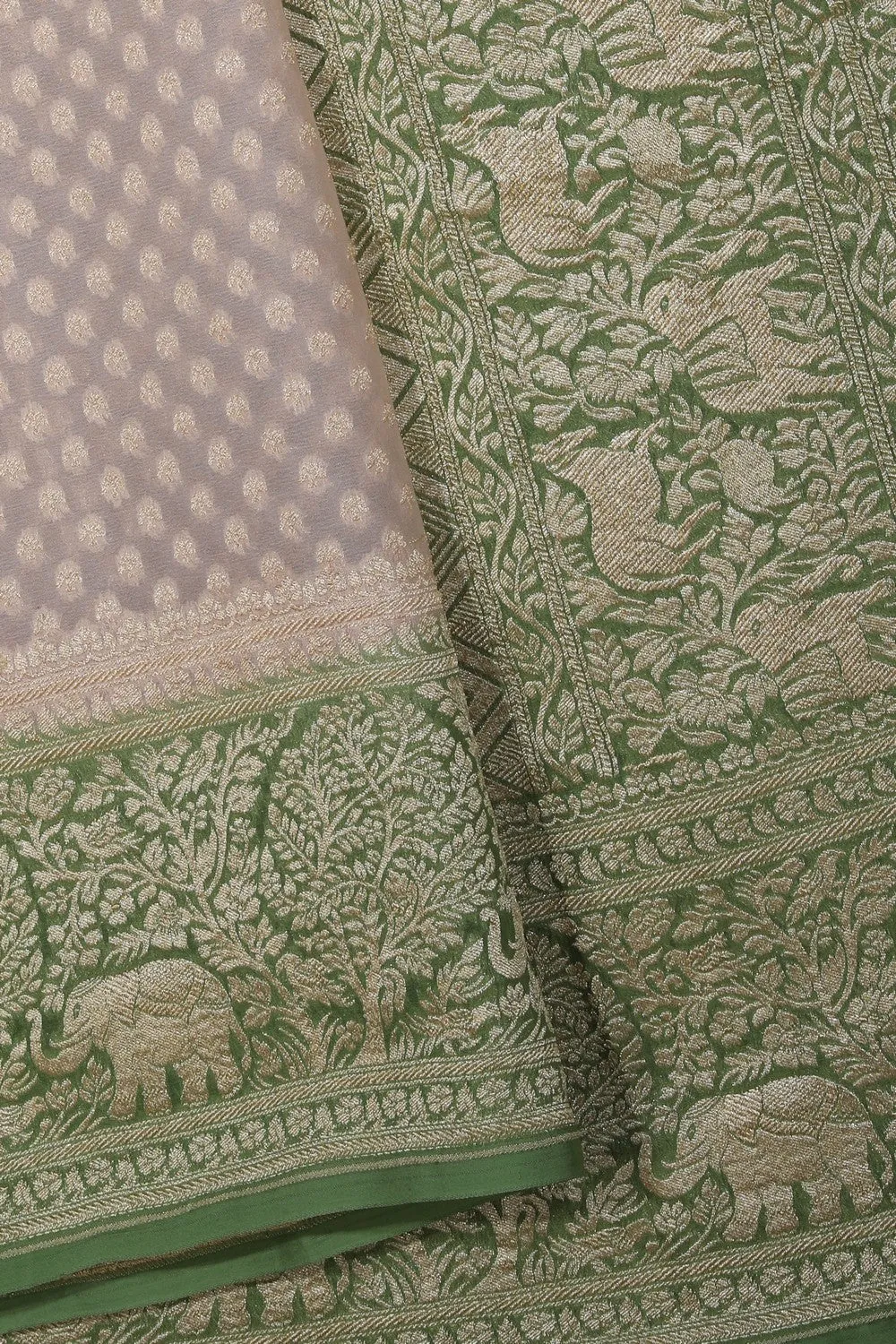 Banarasi Georgette Cream Saree